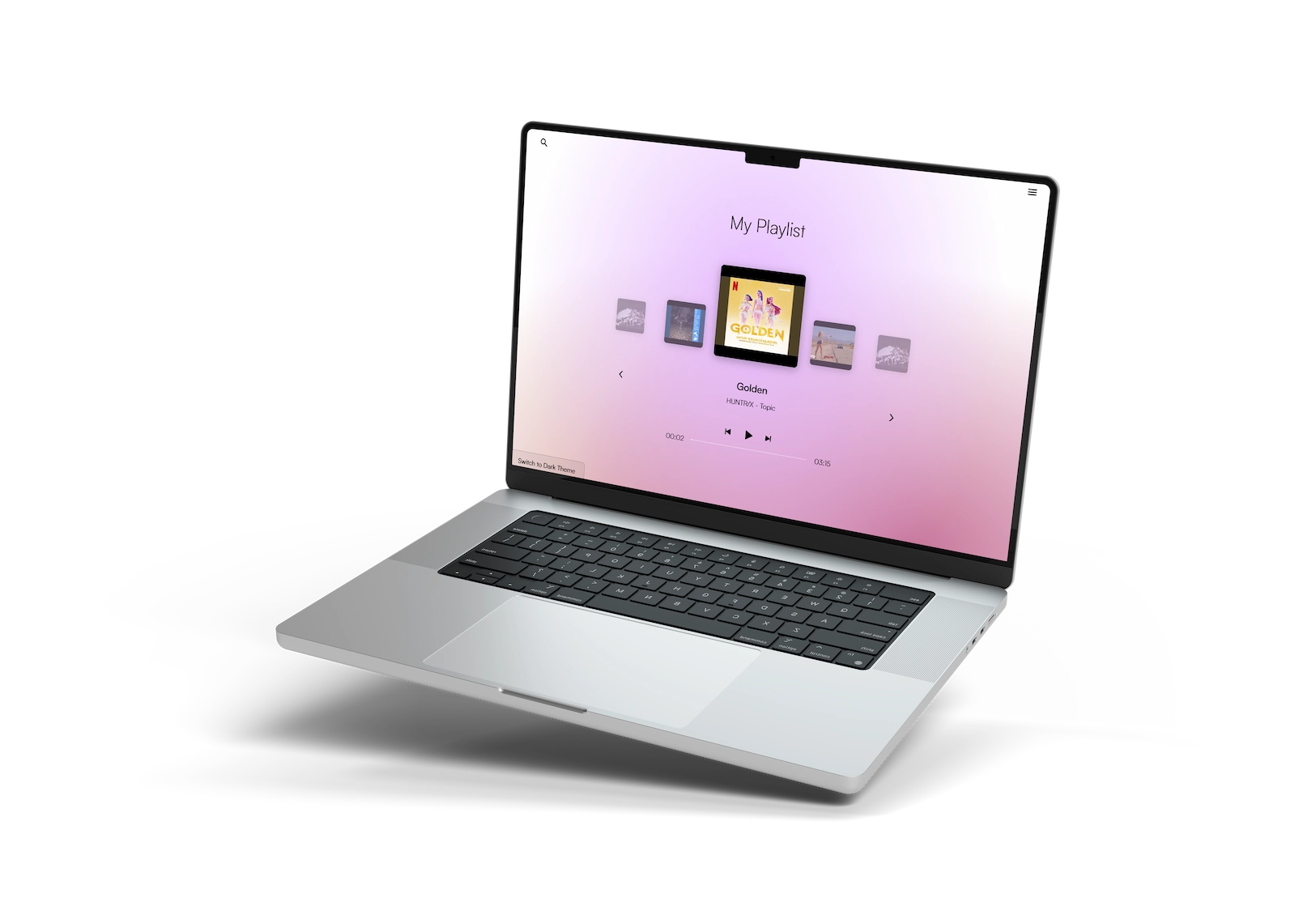 Music Player Mockup Light Mode