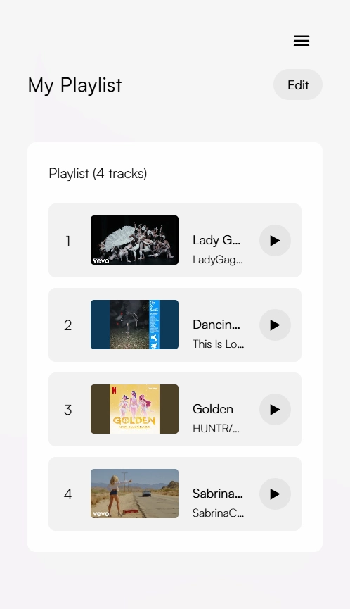 playlist tab light mode