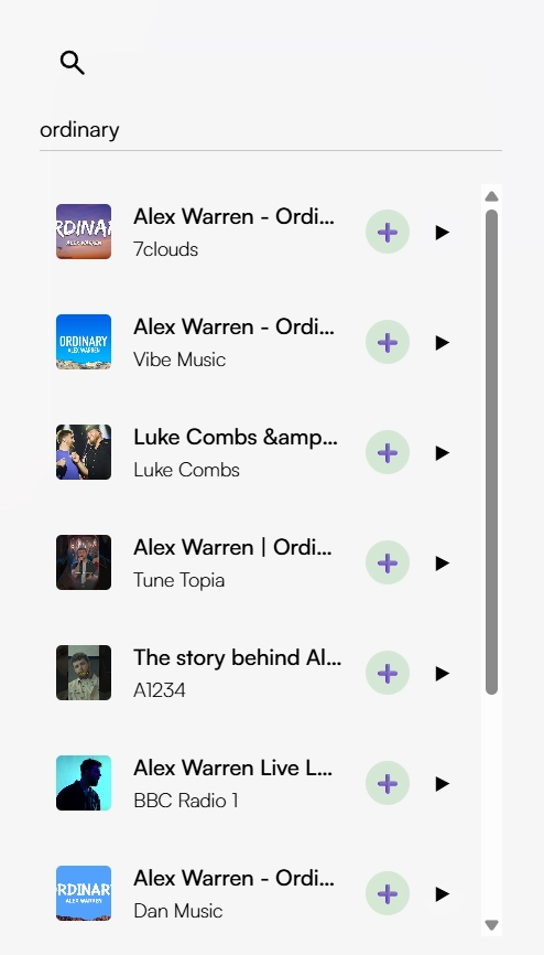 add music tab light mode